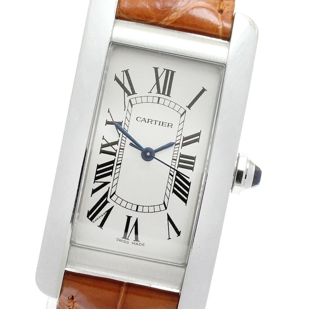 カルティエ CARTIER WSTA0017 タンクアメリカンMM 自動巻き ボーイズ 保証書付き_960420【中古】