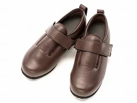 徳武産業 あゆみシューズ 介護靴 外出用 ダブルマジックIII 合皮 外出用 5E 茶 両足5Lサイズ 7044