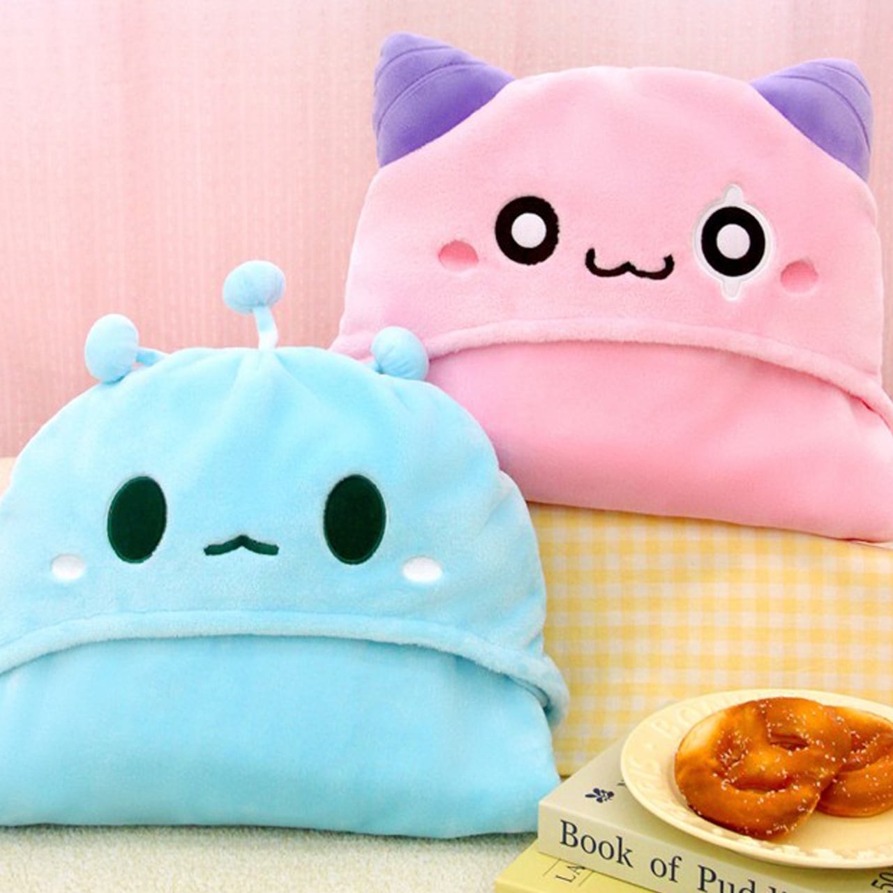 メイプルストーリー ピンクビーン フード付きブランケット 140×100cm 正規ライセンス 韓国アニメ