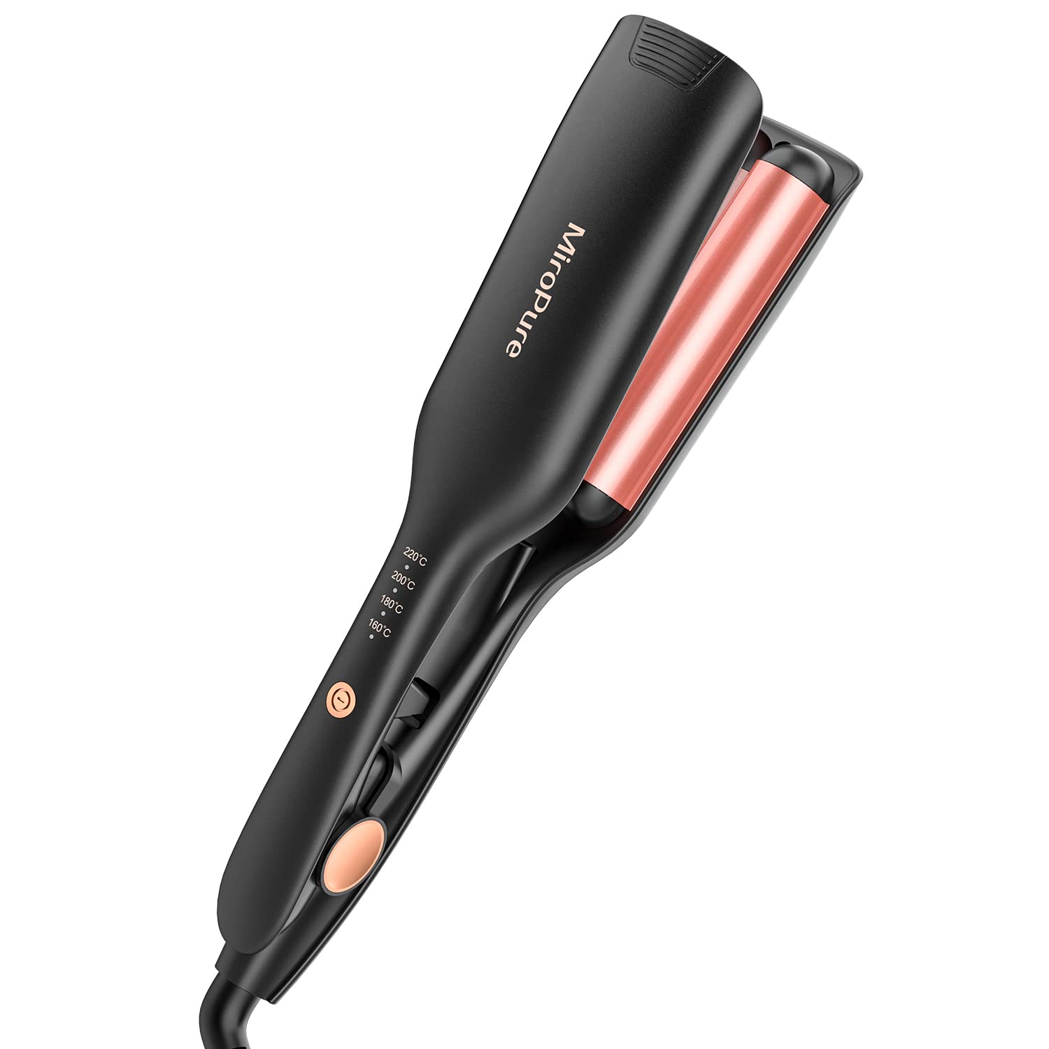 MiroPure ヘアアイロン カール ウェーブアイロン 26 挟むだけで可愛い カールアイロン 実現 160℃～220℃ 千万級マイナスイオン吹出 やけど防止 初心者向けカールアイロン プレゼントも