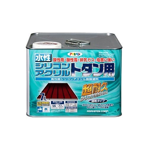 完売】 アサヒペン水性シリコンアクリルトタン用 緑 7L 塗装用品