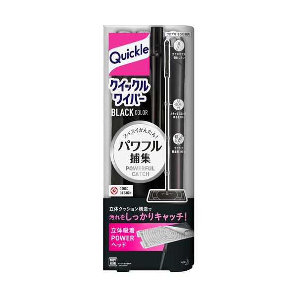 （まとめ）花王 クイックルワイパー BLACK 1本 (×3セット)