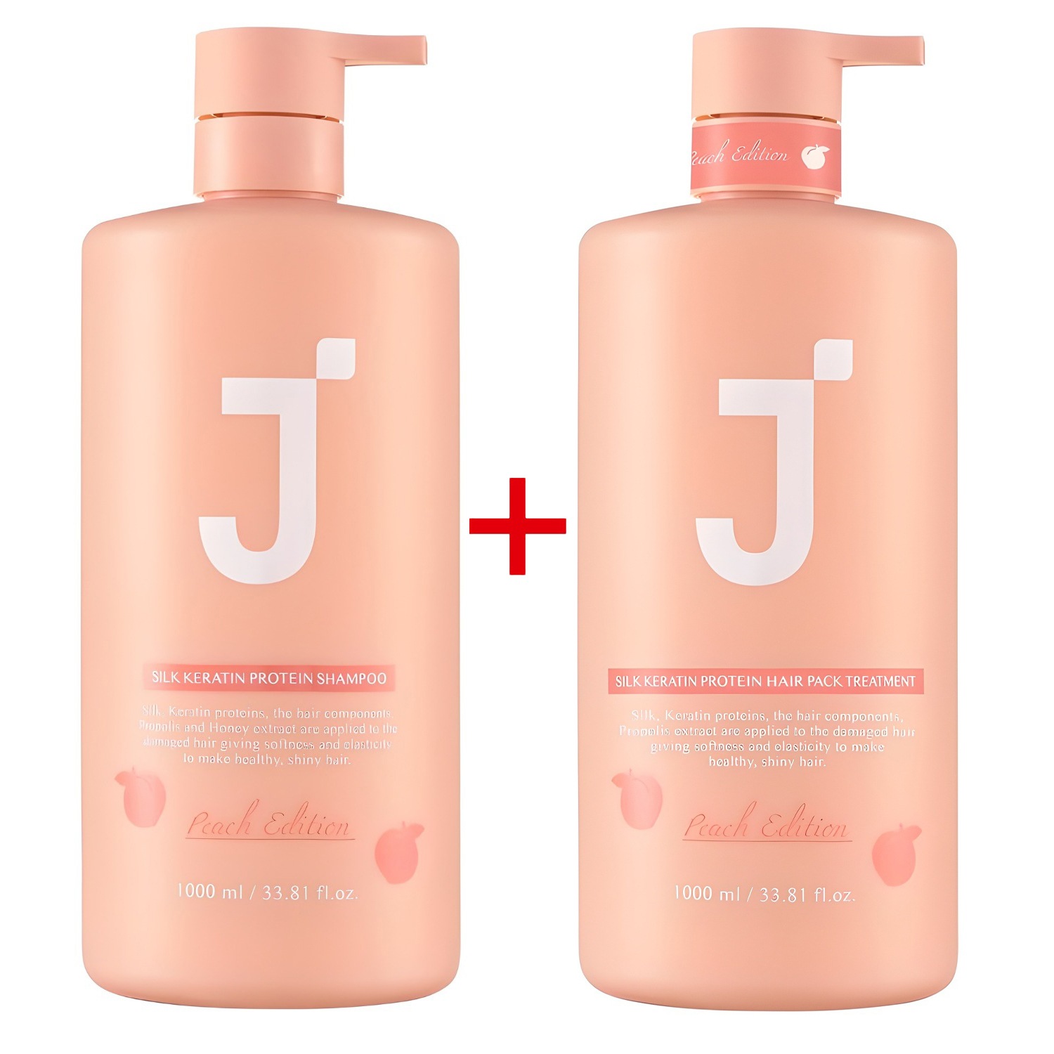 シルクケラチンタンパク質シャンプー1000ml +ヘアパックトリートメント1000ml ピーチエディション /桃の香り/タンパク質保湿