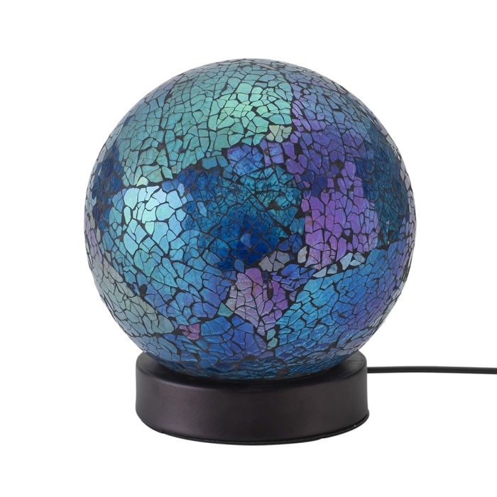 モザイクLEDランプ ボール型 オーロラコバルトブルー I-21480