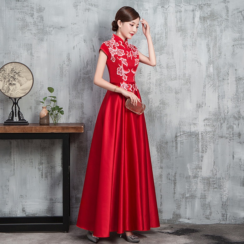 ミスエチケット賞を歓迎する衣服青と白の磁器チョンサムパフォーマンス服学生エチケットチーム服ホワイトエチケットダオ