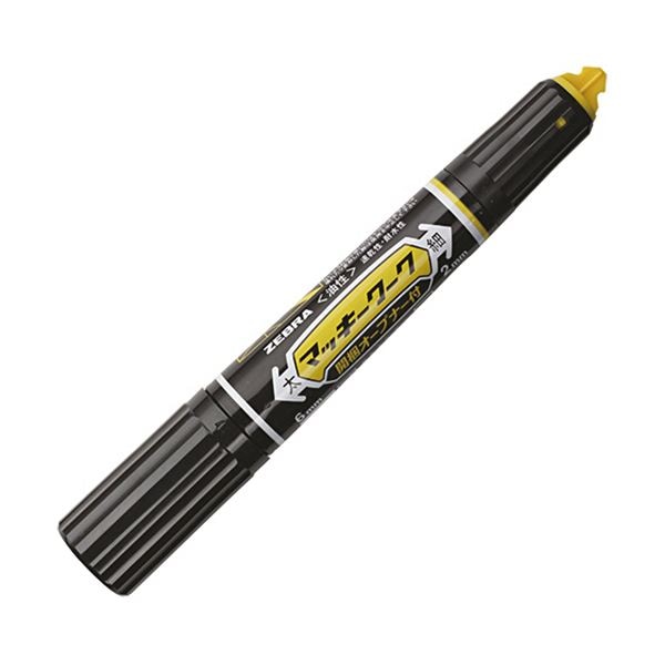 (まとめ) ゼブラ 油性マーカー マッキーワーク角芯太字+丸芯細字 黒 P-YYT21-BK 1セット（10本） (×10セット)