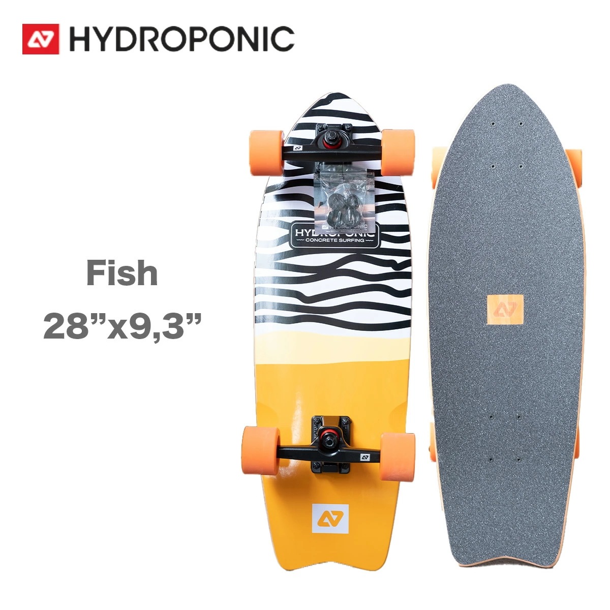 スケートボード ハイドロポニック Hydroponic コンプリート Surfskate Complete Fish 28インチ Concrete Orange スケボー サーフスケート フィッシュ