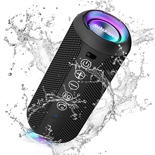 Ortizan Bluetooth スピーカー 防水IPX7でワイヤレス 30時間連続再生 24W出力ぶるーとぅーすすぴーかー ステレオのポータブルブルートゥーススピーカー マイク内蔵/2台ペアリング
