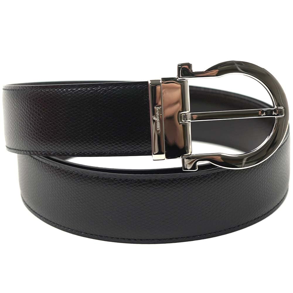 [訳ありアウトレット/付属品] フェラガモ ベルト メンズ ブラック×ダークブラウン リバーシブル Ferragamo 679781 675140 110 679781-675140-110 110