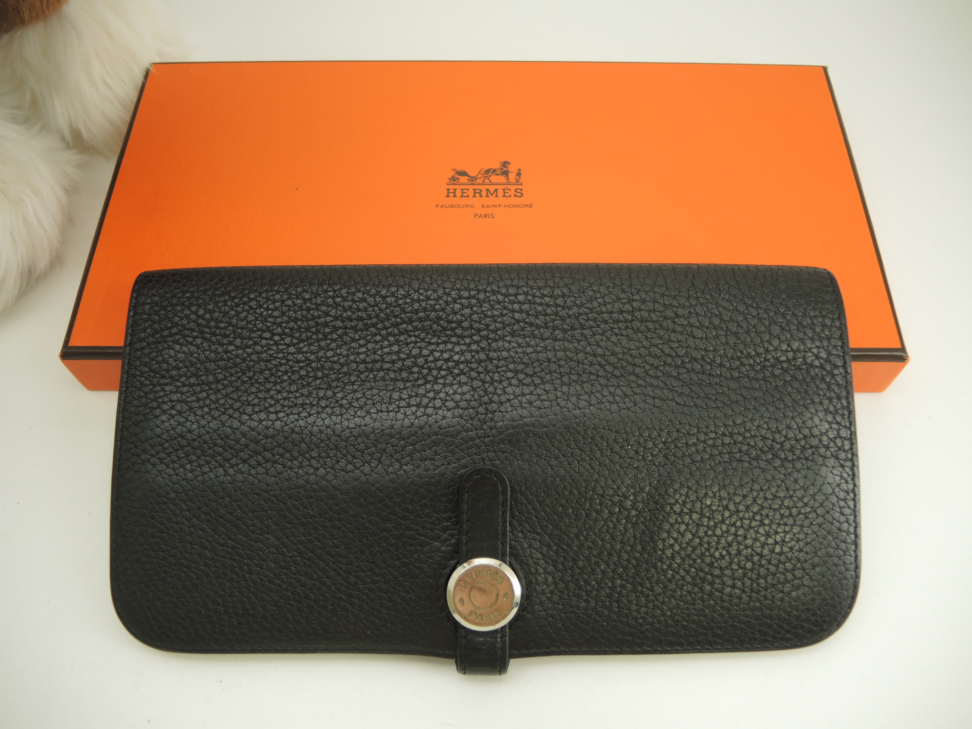 ドゴンロング トリヨンクレマンス 黒 2折長財布 シルバー金具@P 6