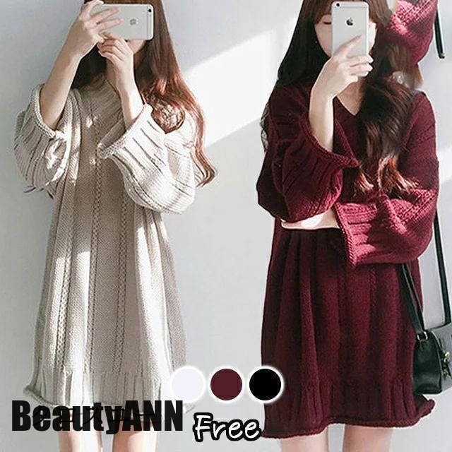 数量限定品新生活 ワンピース レディース ニットワンピース 秋冬 ロングワンピース 長袖 秋 ニット ワンピース 大きいサイズ ビッグシルエット 大人可愛い 可愛い おしゃれ カジュ 秋 春 冬 秋物