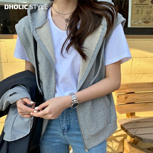 [メガ割りSALE]ジップアップフードパーカーベスト・p342285