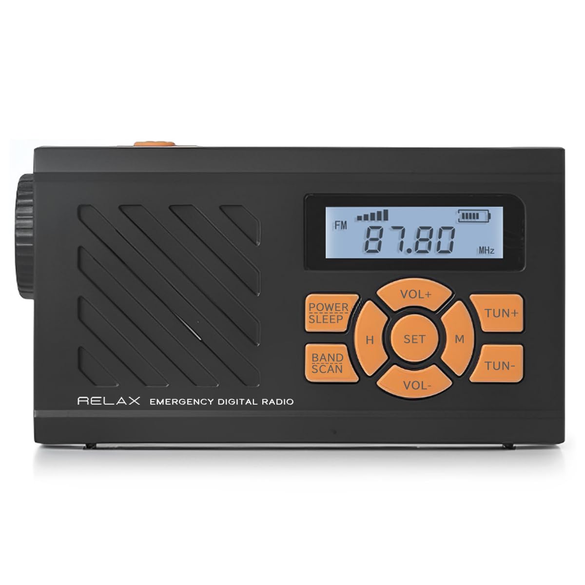 RELAX EMERGENCY DIGITAL RADIO エマージェンシー デジタル ラジオ ポータブルラジオ 多機能ラジオ 防災ラジオ LEDライト 懐中電灯 モバイルバッテリー 充電 (ブラック