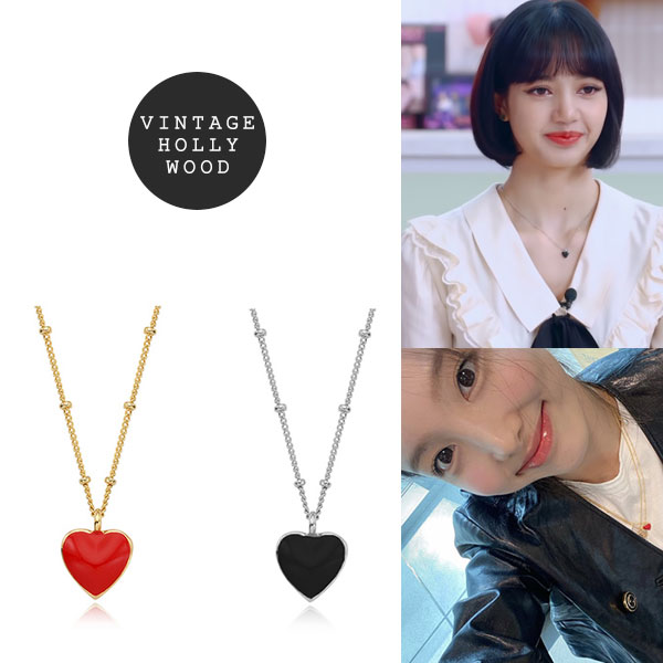 今年の新作から定番まで！ NAYEON TWICE アリスハートネックレス Necklace Heart Alice Hollywood]  [Vintage 着用 着用 LISA BLACKPINK ネックレス カラー:Red - aegis.qa