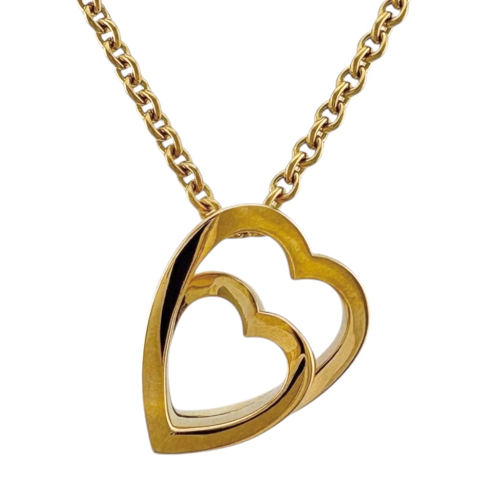 カルティエ インターレースハート ネックレス 18金 K18イエローゴールド CARTIER 中古 美品 220,000円