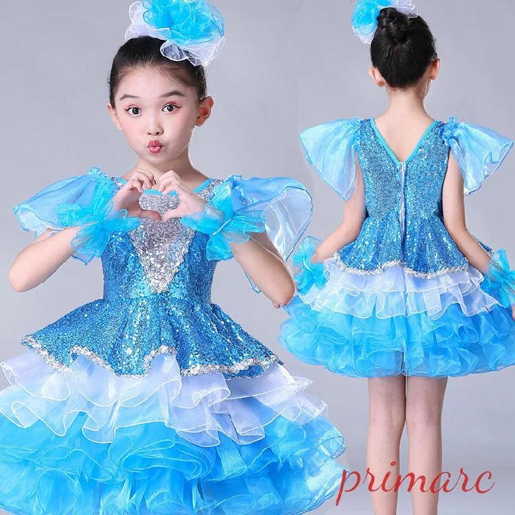 キッズ チアガール 衣装 チアダンス スパンコール ワンピース 女の子 チュチュ キッズ ダンス 衣装 キラキラ チアガール ステージ衣装 チアリーディング ステー