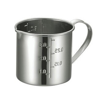 （まとめ買い）本間製作所 仔犬印 18-8口付き計量カップ 8cm [x3]