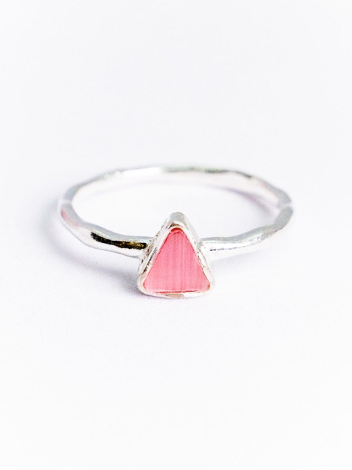 【HARANG】 HR 172R_Pink Cats Eye Ring(Triangle) 正規品