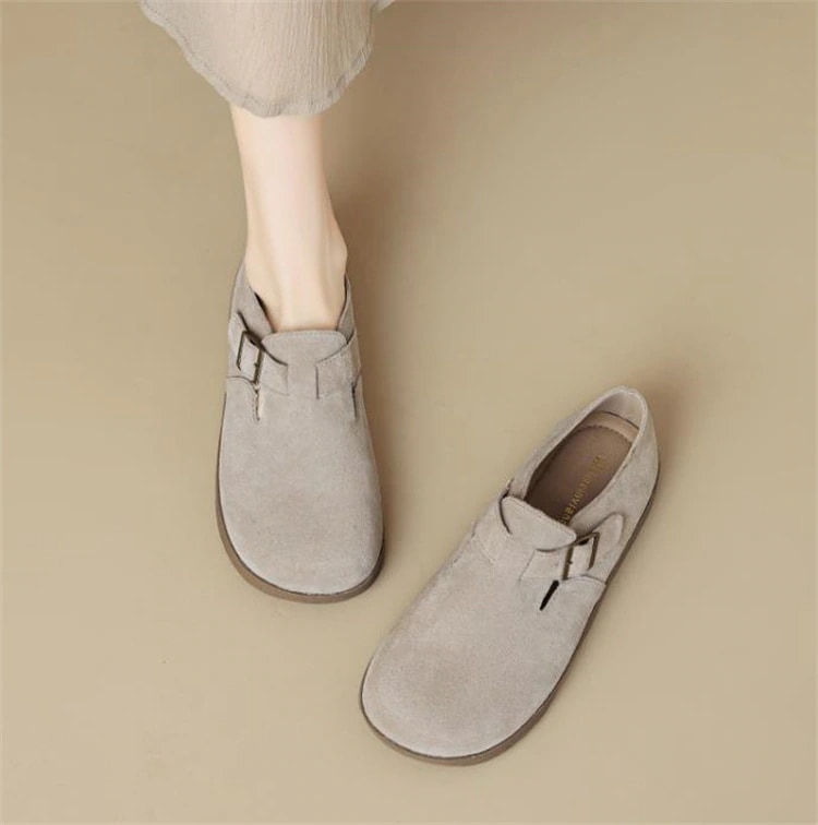 INSスタイル シューズ ボーケンシューズ ヴィンテージ 厚底 牛革 ソフト底 パンプス 歩きやすい オールシーズン 大きいサイズ