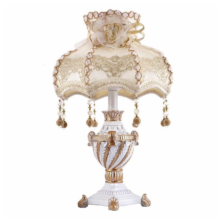 デスクライト LED 北欧 おしゃれ 卓上ライト スタンドライト 円錐 笠形 花柄 樹脂 寝室 部屋 和室 洋室 間接照明 ベッドサイドランプ リモコン電球付 7,501円