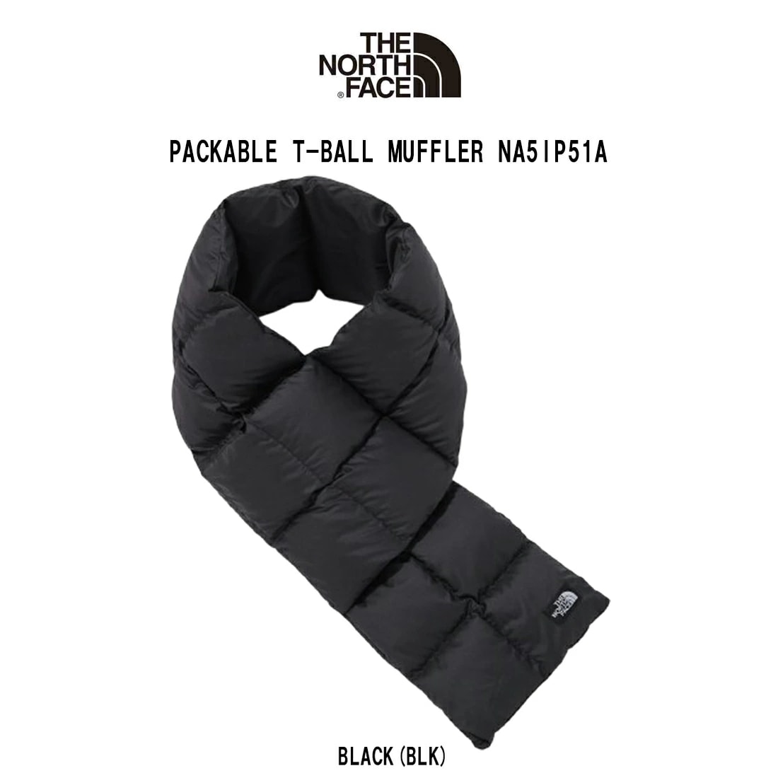 THE NORTH FACE マフラー パッカブル ティーボール 防寒 軽量 収納 折り畳み ブラック PACKABLE T-BALL MUFFLER NA5IP51A 韓国輸入品
