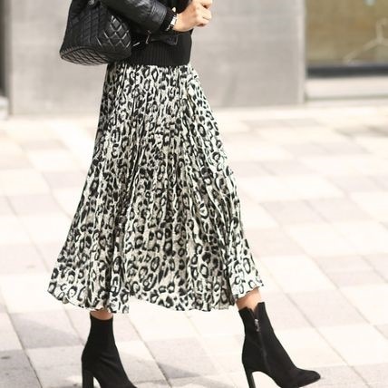 新作入荷 プリーツスカート オルチャン 韓国ファッション オルチャンファッション レオパード ブラック レディース その他 スカート サイズ Free Build Standishsmiles Com