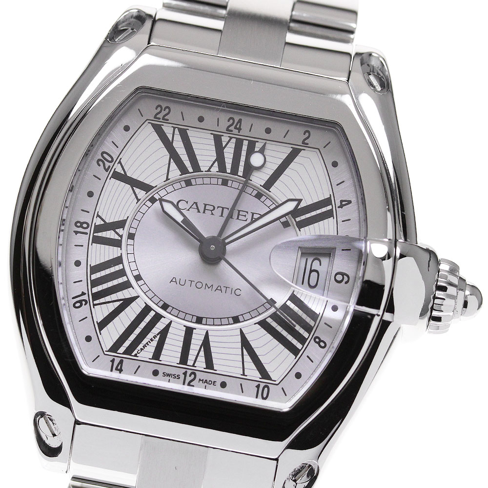 カルティエ CARTIER W62032X6 ロードスター GMT 自動巻き メンズ 保証書付き_866592【中古】