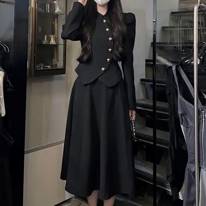 セットアップ ジャケット スーツ フレアスカート 膝下 ミモレ ミモレ丈 袖あり 長袖 フレア セミフレア 前開き 上下セット 2点セット ツーピース きれいめ シンプル 大人 上品 おしゃれ お洒落