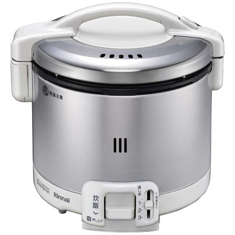 リンナイ　Rinnai　ガス炊飯器 0.54L(0.5~3合) こがまるシリーズ 炊飯専用 都市ガス12・13A グレイッシュホワイト　RR-030FS(A)(W)