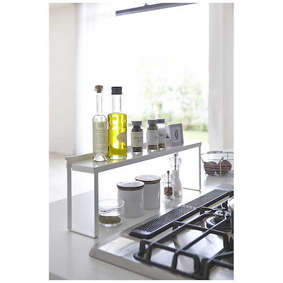 他サイト： 山崎実業 コンロ奥隙間ラック プレート ホワイトの商品画像