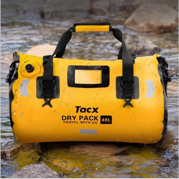 オートバイ 防水テールバッグ 旅行 屋外 ドライラゲッジロールパックバッグ 48L バイク荷物 バックパック オートバイ シートバッグ