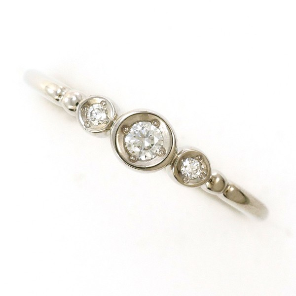 K10 10金 WG ホワイトゴールド リング 指輪 7号 ダイヤ 0.05 ジュエリー 中古