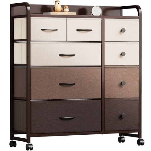 YeTom タンス 収納 チェスト 洋服収納 おしゃれ 洋服タンス キャスター付き 大容量 衣装棚 衣裝ケース リビング 引き出し 脱衣所 棚 衣類チェスト 箪笥 木製天板付き 和風 布製引き出し 転