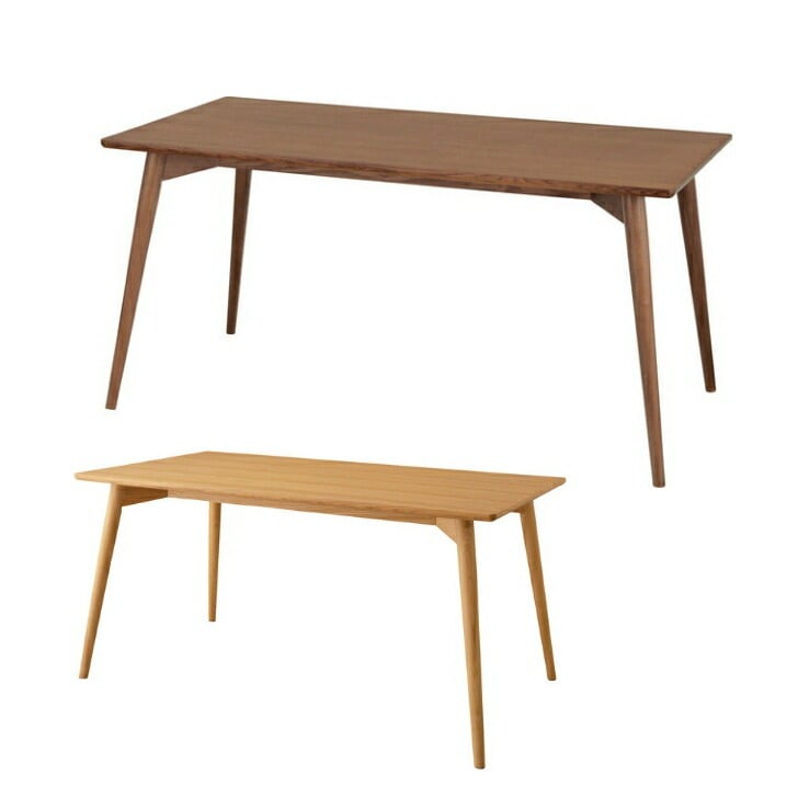 ダイニングテーブル 天然木 アッシュ カラメリシリーズ 八の字脚部 丸み KRM-150 ブラウン ナチュラル 四人掛け シンプル