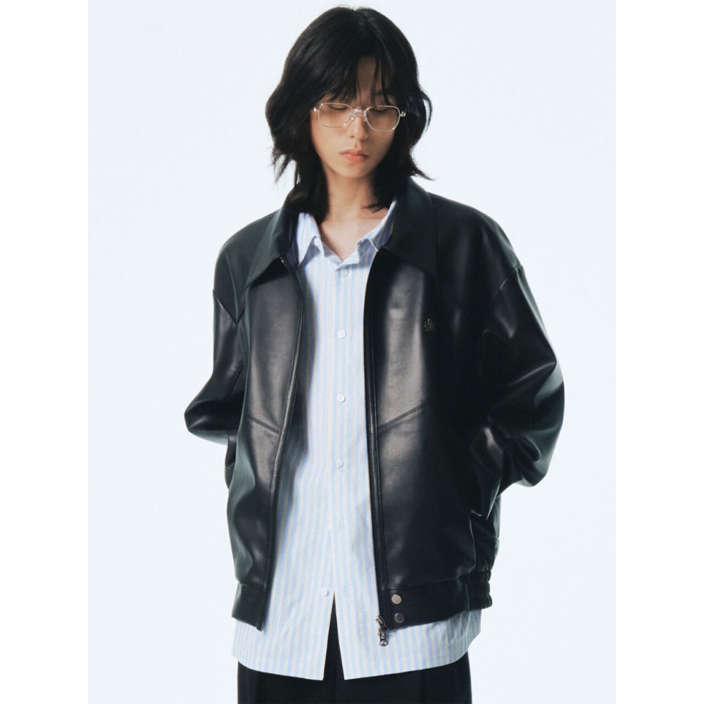 CITYBREEZE for MEN ビーガンレザーブルージョンジャケット BLACK