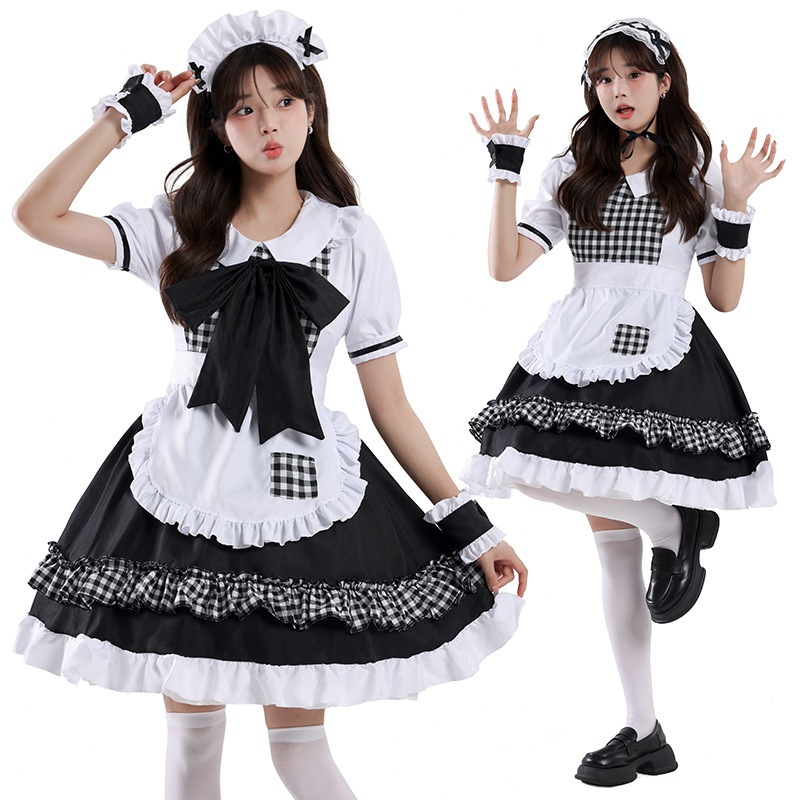 メイド服日本風キュートロリータメイドセットロリータワンピース