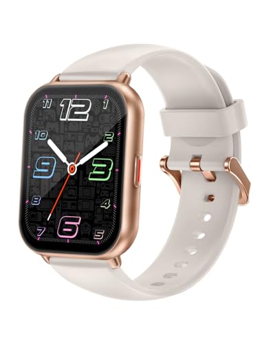 RUIMEN スマートウォッチ iPhone アンドロイド対応 通話機能付き Smart Watch 歩数計 腕時計 着信＆メッセージ通知 懐中電灯 天気予報 音楽制御 100+種類運動モード 文字盤