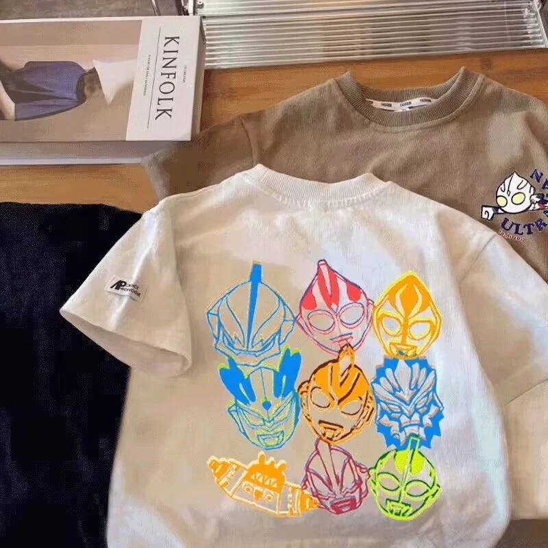 【超お得1つ買うと20個もらえる】男の子の新しいウルトラマンの服半袖Tシャツ子供の半袖アンダーシャツTシャツ男の子のハンサムな上着 母の日 プレゼント
