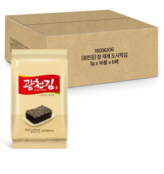 광천김 참 재래 도시락김, 5g, 96개