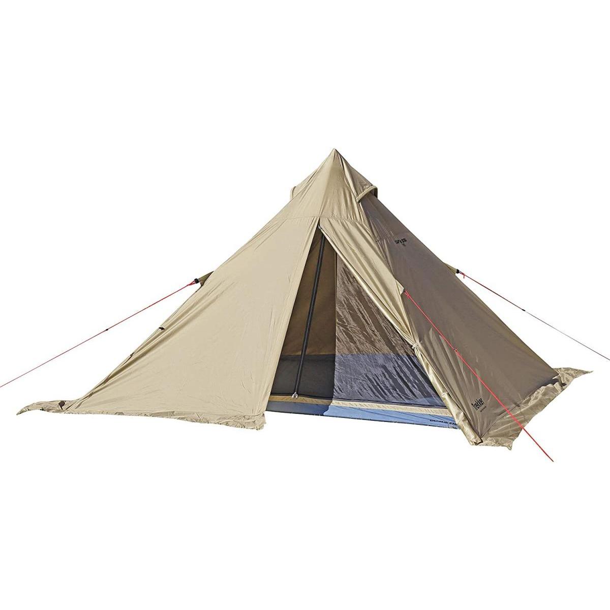 テント ティピー ワンポールテント UA-62 レクタ 4人用 270 UVカット アルミポール採用 ベンチレーション装備 カーキ トレッカー 16,045円