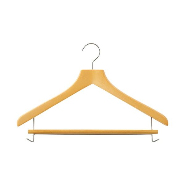 （まとめ） ニーズ 木製ハンガー 木と生活ナチュラル 43cm H-9430S2 1箱（2本） 3セット