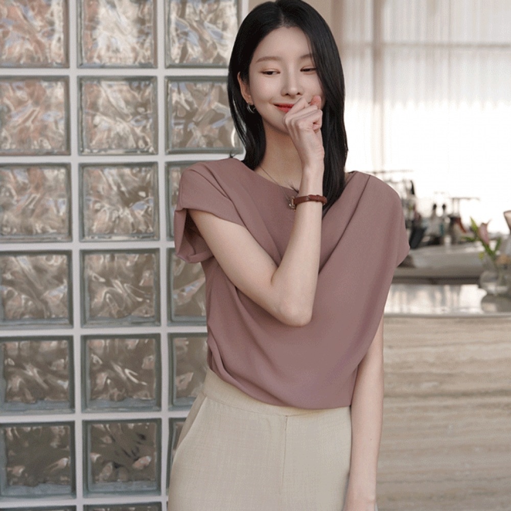 クリックアンファニー フラムドレープ ピンタックブラウス