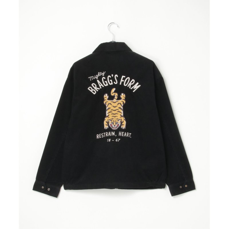 トラ刺繍コーデュロイジップジャケット
