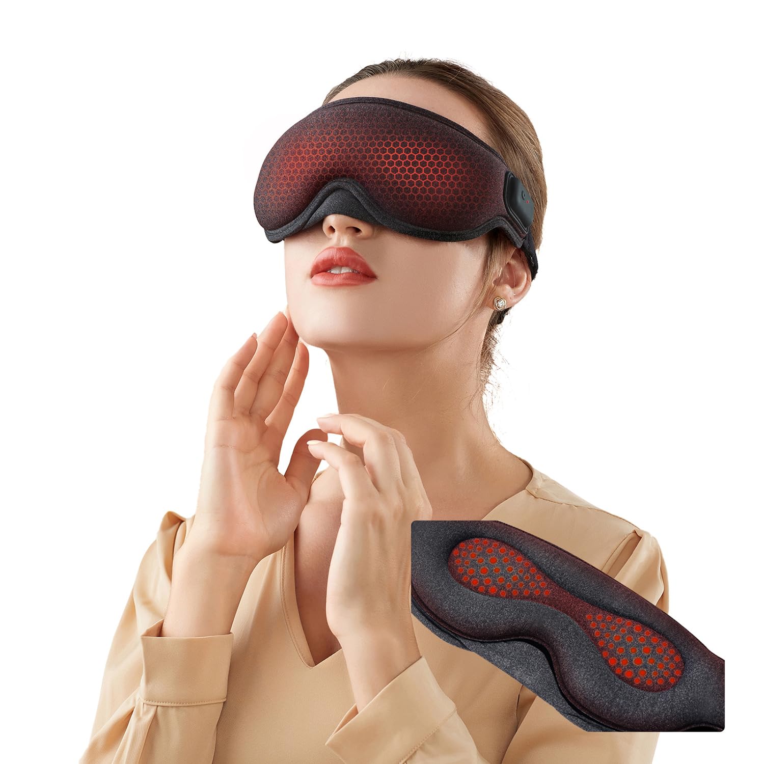 GRAPHENE TIMES アイマスク ホット ホットアイマスク 充電式 睡眠用 ホットアイマスク コードレス 安眠 遮光 圧迫感なし 2段階温度調節 1時間タイマー 3D立体構造 睡眠アイマスク