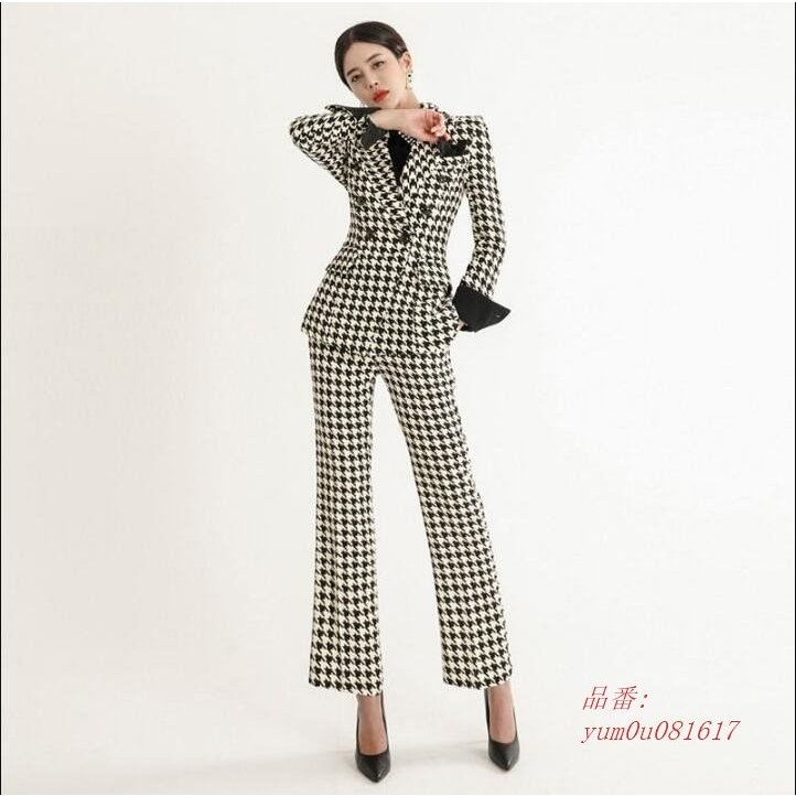 千鳥柄 入学式 卒園式 母 ママ おしゃれ スーツ 2点セットレディース 通勤 セットアップ カジュ