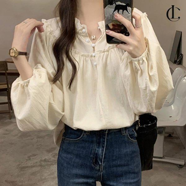 女性らしいフェミニンブラウス 長袖フリルシャツ LYT075 5,355円