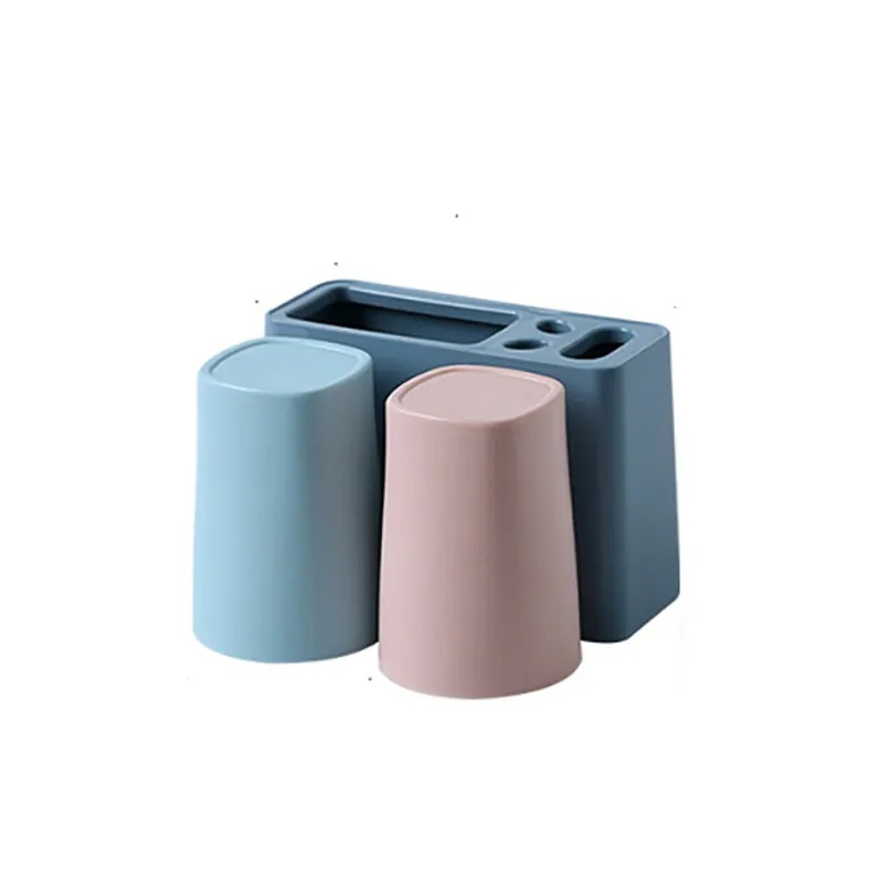 壁掛け式歯ブラシホルダー バスルームウォッシュセットには 2カップとセット 穴を開けずに