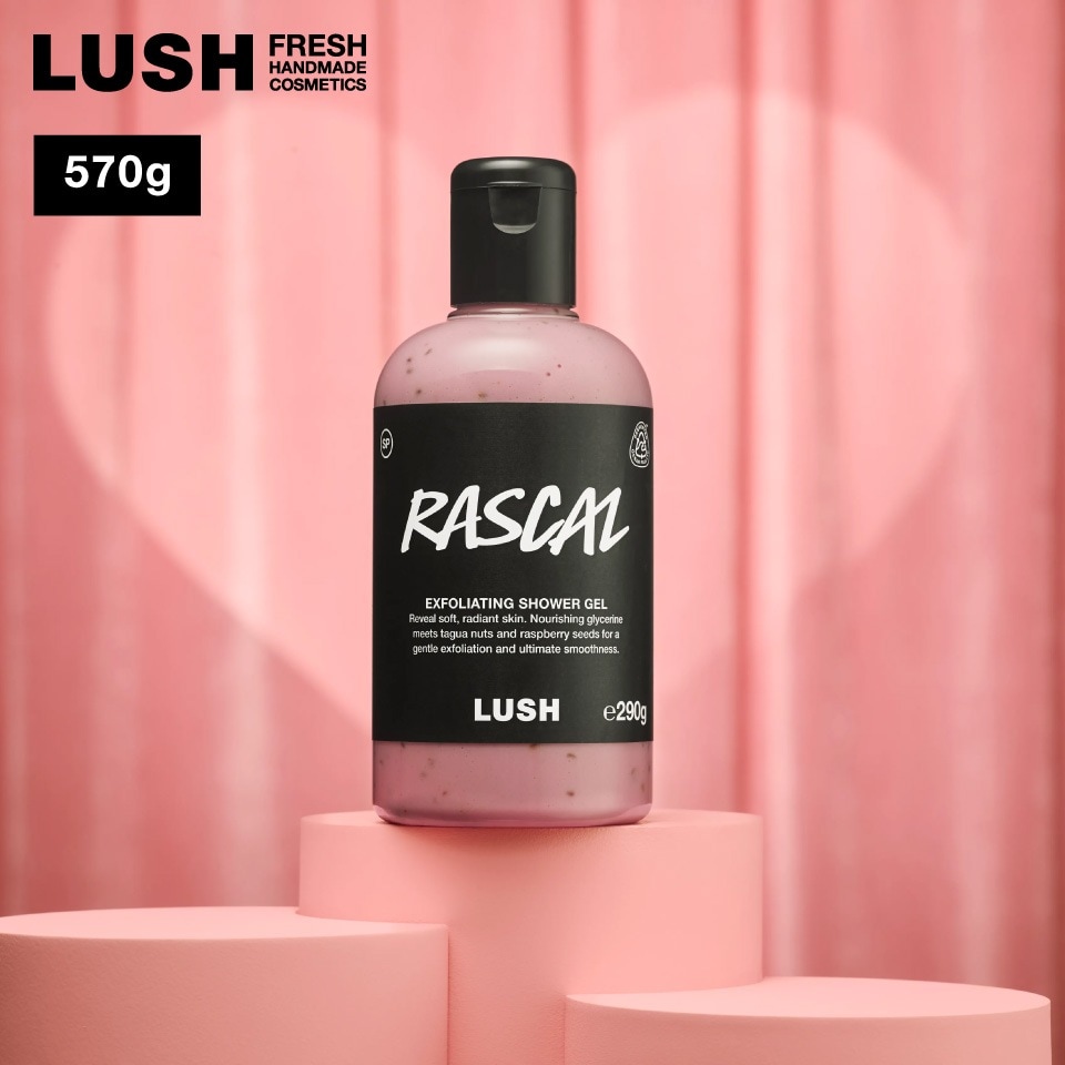 LUSH ラスカリー シャワージェル 570g 限定 2026 ボディソープ スクラブ かわいい ローズ ハンドメイド 自然由来 コスメ ラッシュ 公式