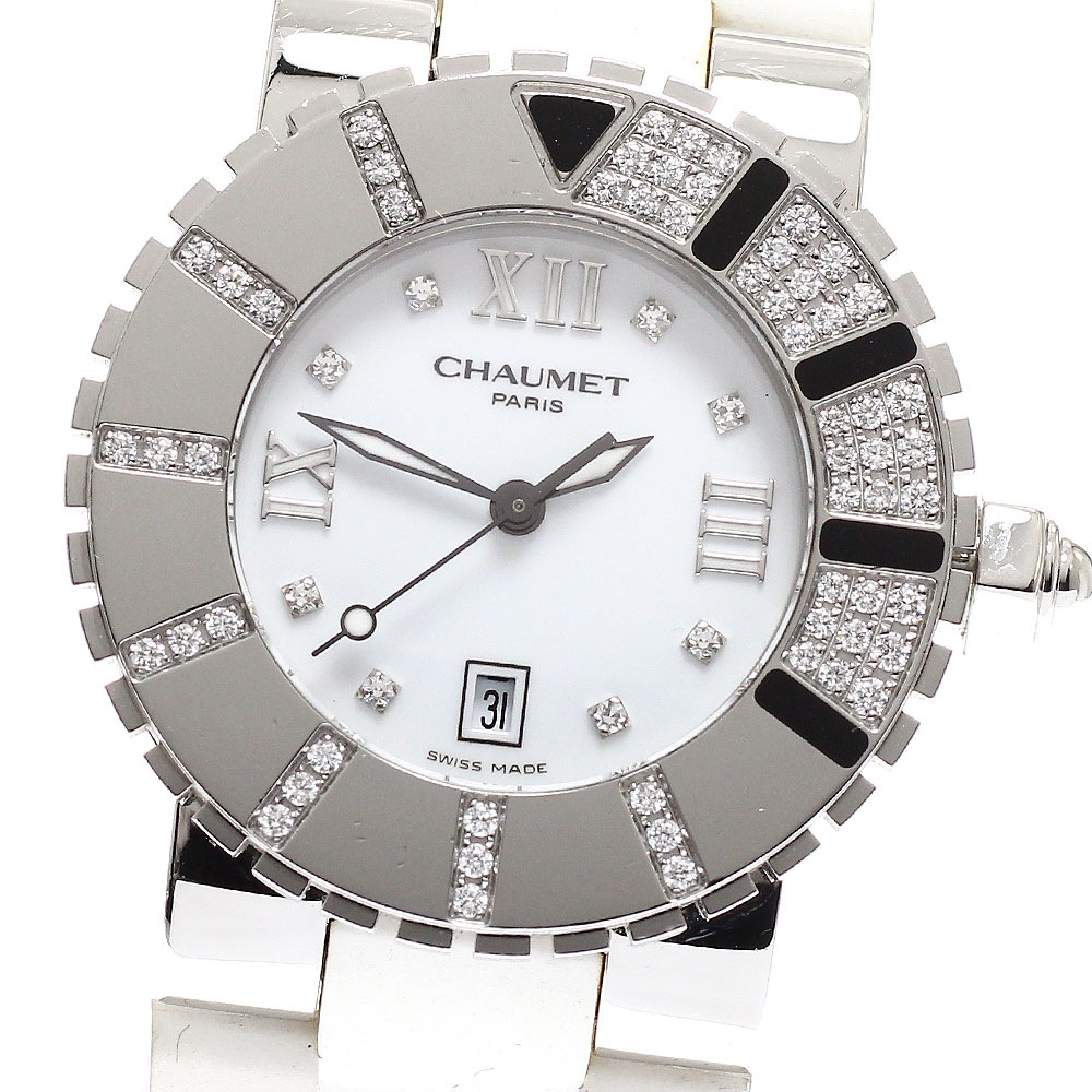 ショーメ Chaumet W0621N-24C クラスワン デイト ダイヤベゼル クォーツ ボーイズ _941251【中古】