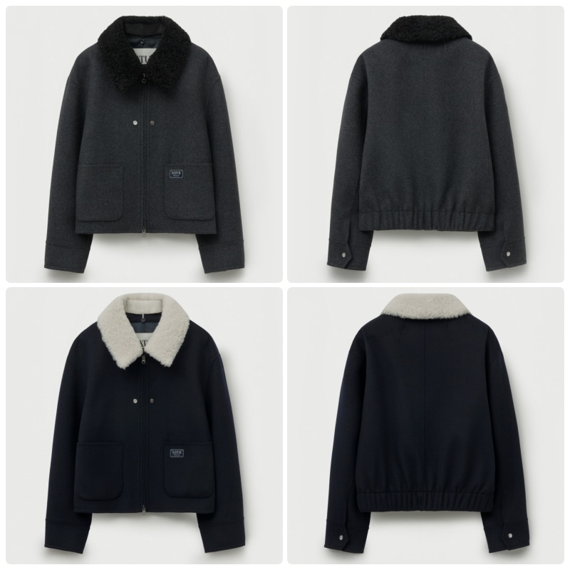 【SATUR】 25FW (W) SHEARRLING COLLAR WOOL BLEND JACKET : 2COLORS 42,200円